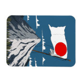 Magnet Flexible Affiche de voyage du drapeau japonais (Horizontal)