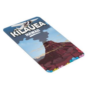 Magnet Flexible Affiche de voyage du volcan Kīlauea Hawaii