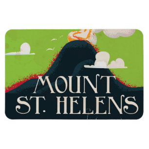 Magnet Flexible Affiche de voyage du volcan Mont St. Helens