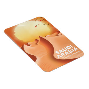 Magnet Flexible Affiche de voyage en Arabie Saoudite par avion