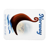 Magnet Flexible Affiche de voyage en bateau long de Norvège (Horizontal)