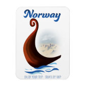 Magnet Flexible Affiche de voyage en bateau long de Norvège (Vertical)