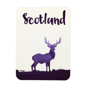 Magnet Flexible Affiche de voyage encre de cerf sauvage des Highla