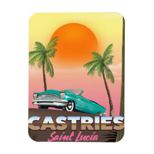 Magnet Flexible Affiche de voyage exotique tropical Castries Saint