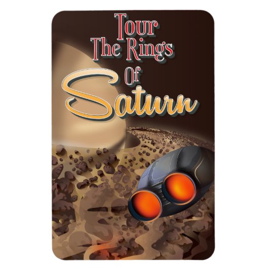 Magnet Flexible Affiche de voyage Les anneaux de Saturne. (Vertical)