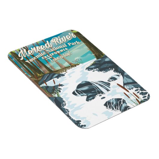 Magnet Flexible Affiche de voyage Merced River Californie (Côté Droit)