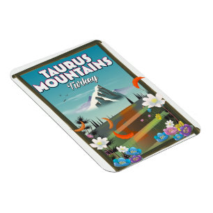 Magnet Flexible Affiche de voyage Montagnes Taurus Turquie.