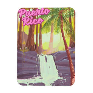 Magnet Flexible Affiche de voyage palmier tropical de Porto Rico