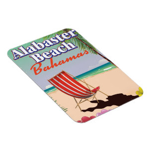 Magnet Flexible Affiche de voyage Plage d'Albâtre Bahamas