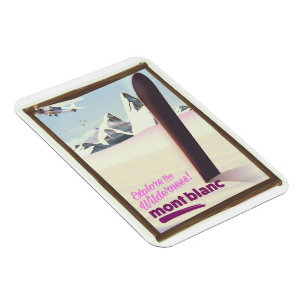 Magnet Flexible Affiche de voyage pour le snowboard mont blanc.