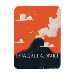 Magnet Flexible Affiche de voyage pour le volcan Eyjafjallajökull