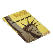 Magnet Flexible Affiche De Voyage Pour New York, United Air Lines (Côté Droit)