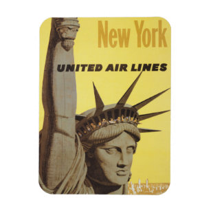 Magnet Flexible Affiche De Voyage Pour New York, United Air Lines