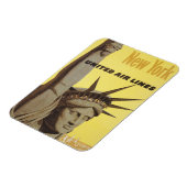 Magnet Flexible Affiche De Voyage Pour New York, United Air Lines (Côté Gauche)