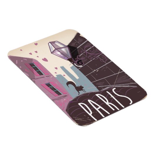 Magnet Flexible Affiche de voyage pour Paris vintage. (Côté Droit)