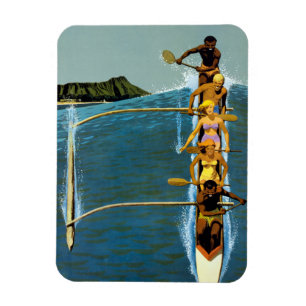 Magnet Flexible Affiche De Voyage Pour United Air Lines Vers Hawai