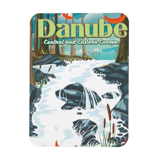 Magnet Flexible Affiche de voyage sur le Danube (Vertical)