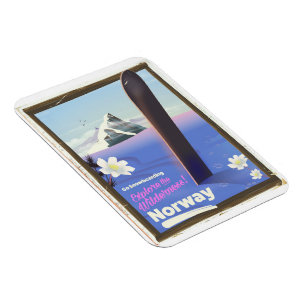 Magnet Flexible Affiche de voyage sur le snowboard en Norvège styl