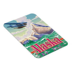 Magnet Flexible affiche de voyage vintage Alaska USA.