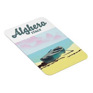 Magnet Flexible Affiche de voyage vintage Alghero Italie
