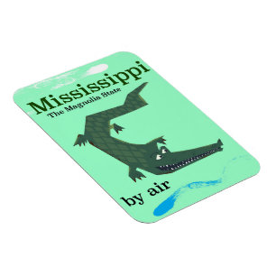 Magnet Flexible Affiche de voyage vintage Alligator du Mississippi