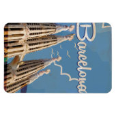 Magnet Flexible Affiche de voyage vintage Barcelone (Horizontal)