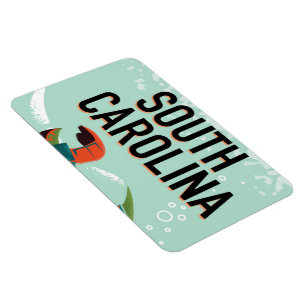 Magnet Flexible Affiche de voyage vintage de Caroline du Sud.
