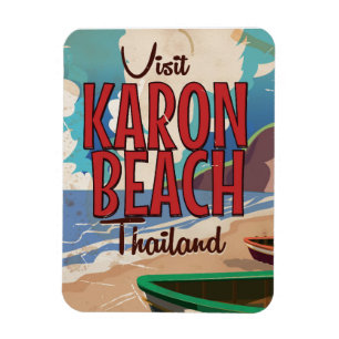 Magnet Flexible Affiche de voyage vintage de la plage de Karon en