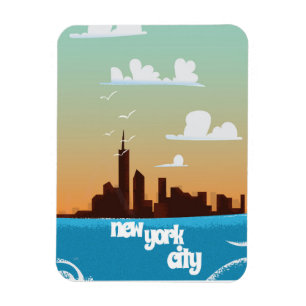 Magnet Flexible Affiche de voyage vintage de la ville de New York
