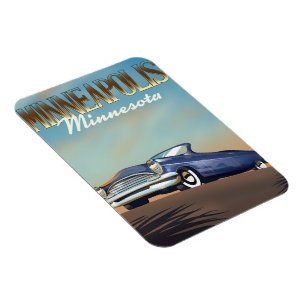 Magnet Flexible Affiche de voyage vintage de Minneapolis, Minnesot