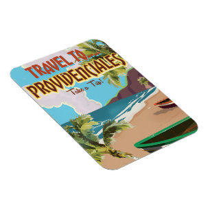 Magnet Flexible Affiche de voyage vintage de Providenciales