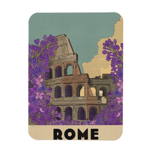 Magnet Flexible Affiche de voyage vintage de Rome (Vertical)