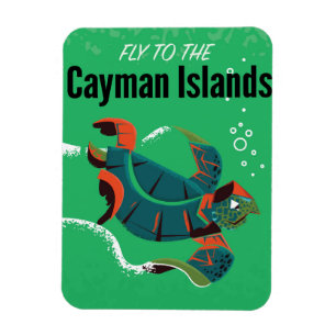 Magnet Flexible Affiche de voyage vintage des îles Caïmans