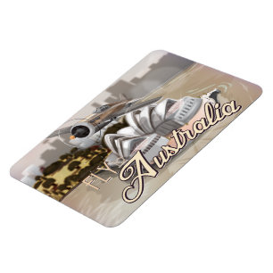 Magnet Flexible Affiche de voyage vintage Fly to Australia