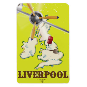 Magnet Flexible Affiche de voyage vintage Liverpool