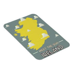 Magnet Flexible Affiche de voyage vintage Meet the Sun Ireland