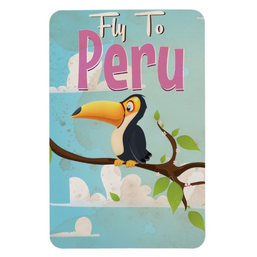Magnet Flexible Affiche de voyage vintage Pérou (Vertical)