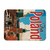 Magnet Flexible Affiche de voyage vintage Pologne (Horizontal)