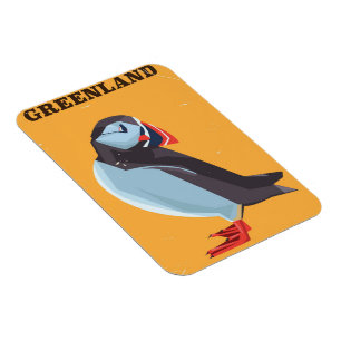 Magnet Flexible Affiche de voyage vintage Puffin du Groenland
