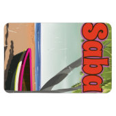 Magnet Flexible Affiche de voyage vintage Saba. (Horizontal)