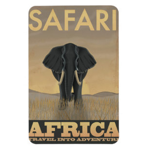 Magnet Flexible Affiche de voyage vintage Safari Afrique