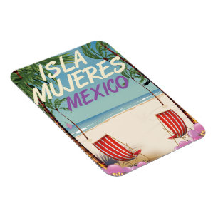 Magnet Flexible Affiche d'Isla Mujeres Mexico Beach