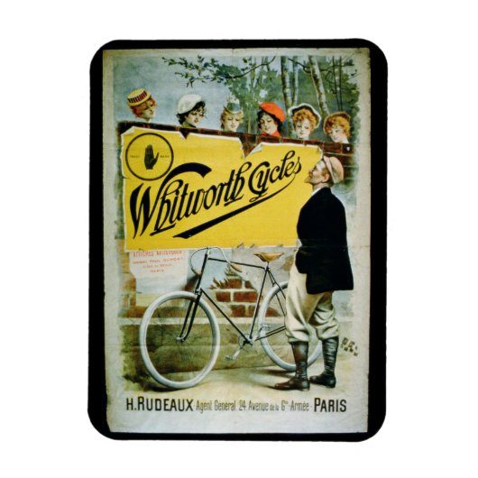 Magnet Flexible Affiche publicitaire 'Whitworth Cycles', Paris (co (Vertical)