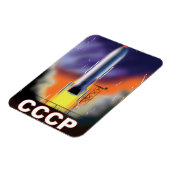 Magnet Flexible Affiche Rétro Fusée Spatiale de l'Union Soviétique (Côté Gauche)