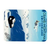 Magnet Flexible affiche ski de crans-montana Suisse (Horizontal)