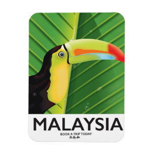 Magnet Flexible Affiche touristique malaisienne Toucan