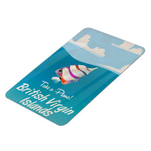 Magnet Flexible Affiche vintage de vacances des Îles Vierges