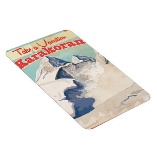 Magnet Flexible Affiche vintage de vacances Karakoram