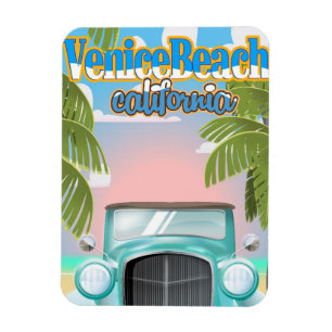 Magnet Flexible Affiche vintage de Venice Beach californie.