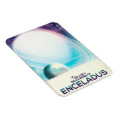 Magnet Flexible Affiche vintage de voyage spatial Enceladus (Côté Droit)
